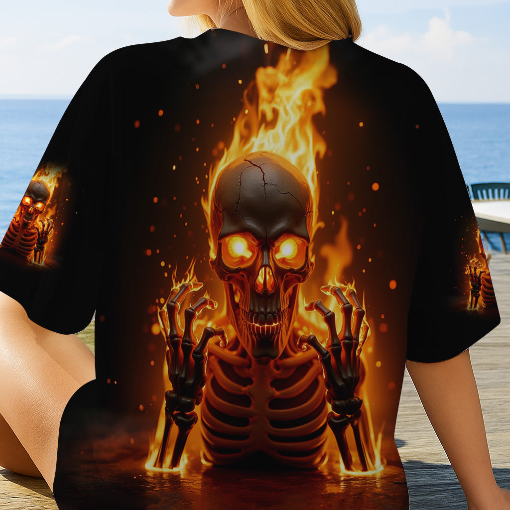 Mon Give AF est cassé - T-shirt personnalisé tête de mort sur toute la surface