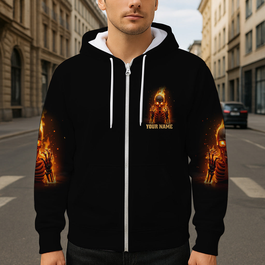 Mon Give AF est cassé - T-shirt personnalisé tête de mort sur toute la surface