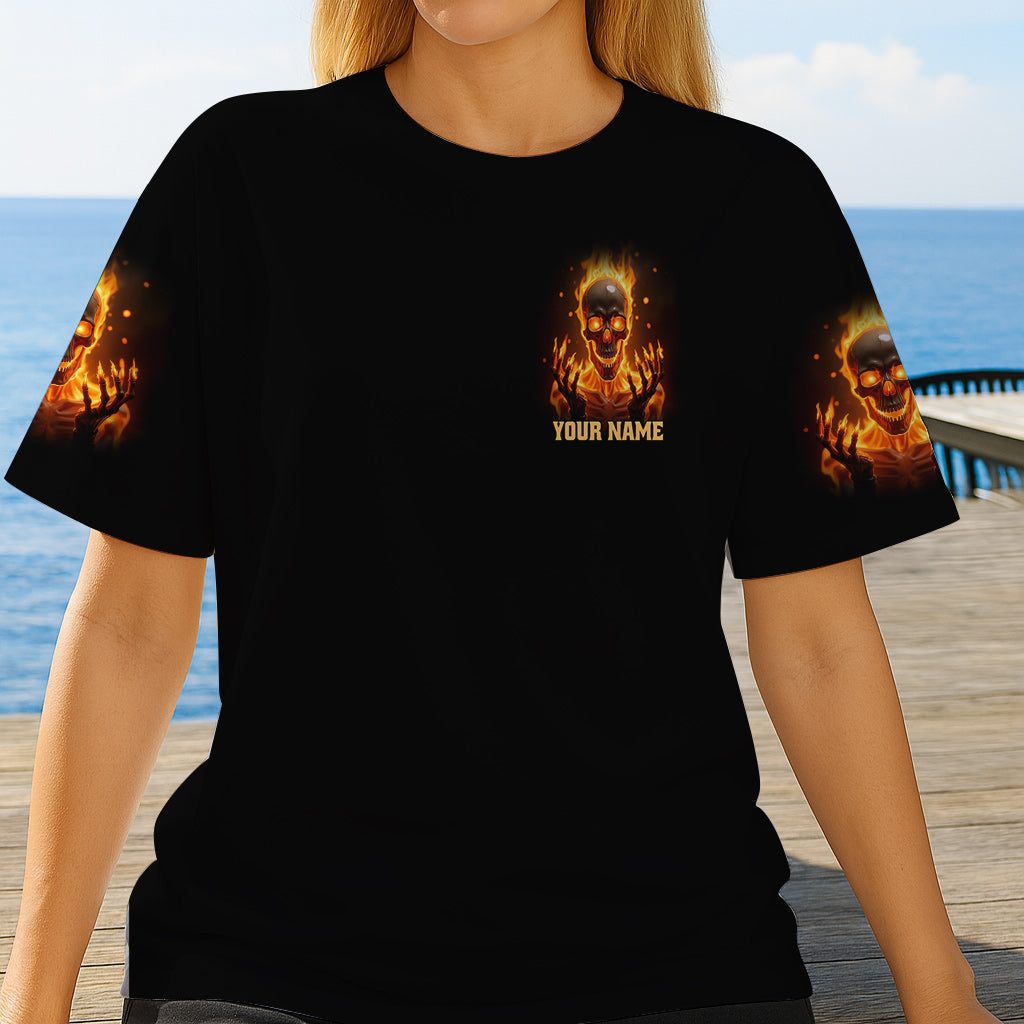 Mon Give AF est cassé - T-shirt personnalisé tête de mort sur toute la surface