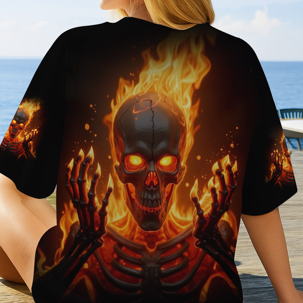 Mon Give AF est cassé - T-shirt personnalisé tête de mort sur toute la surface