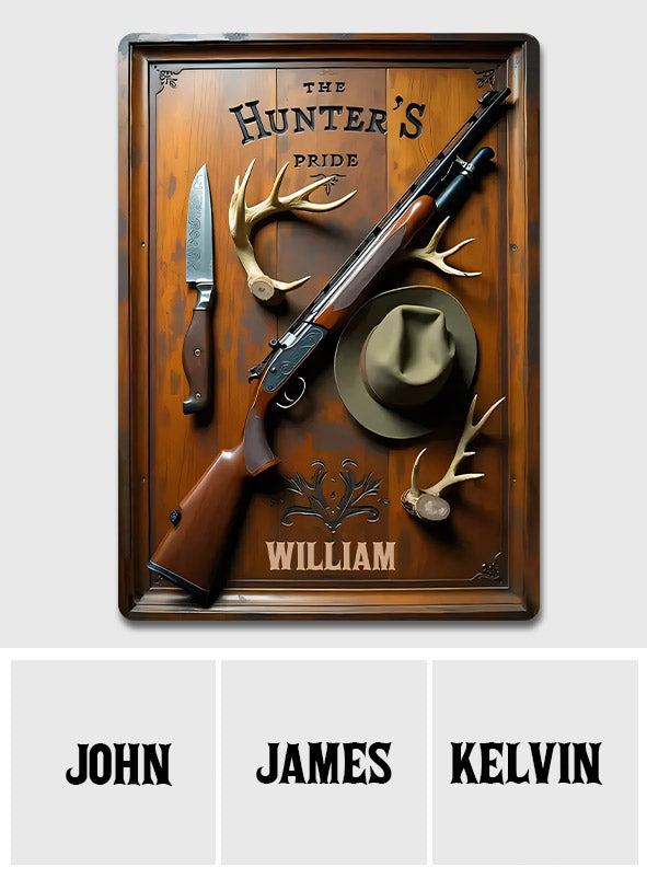 La fierté du chasseur - Panneau métallique rectangulaire personnalisé pour la chasse