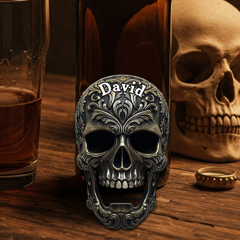 Ouvre-bouteille tête de mort stylée - Ouvre-bouteille de bière personnalisé 