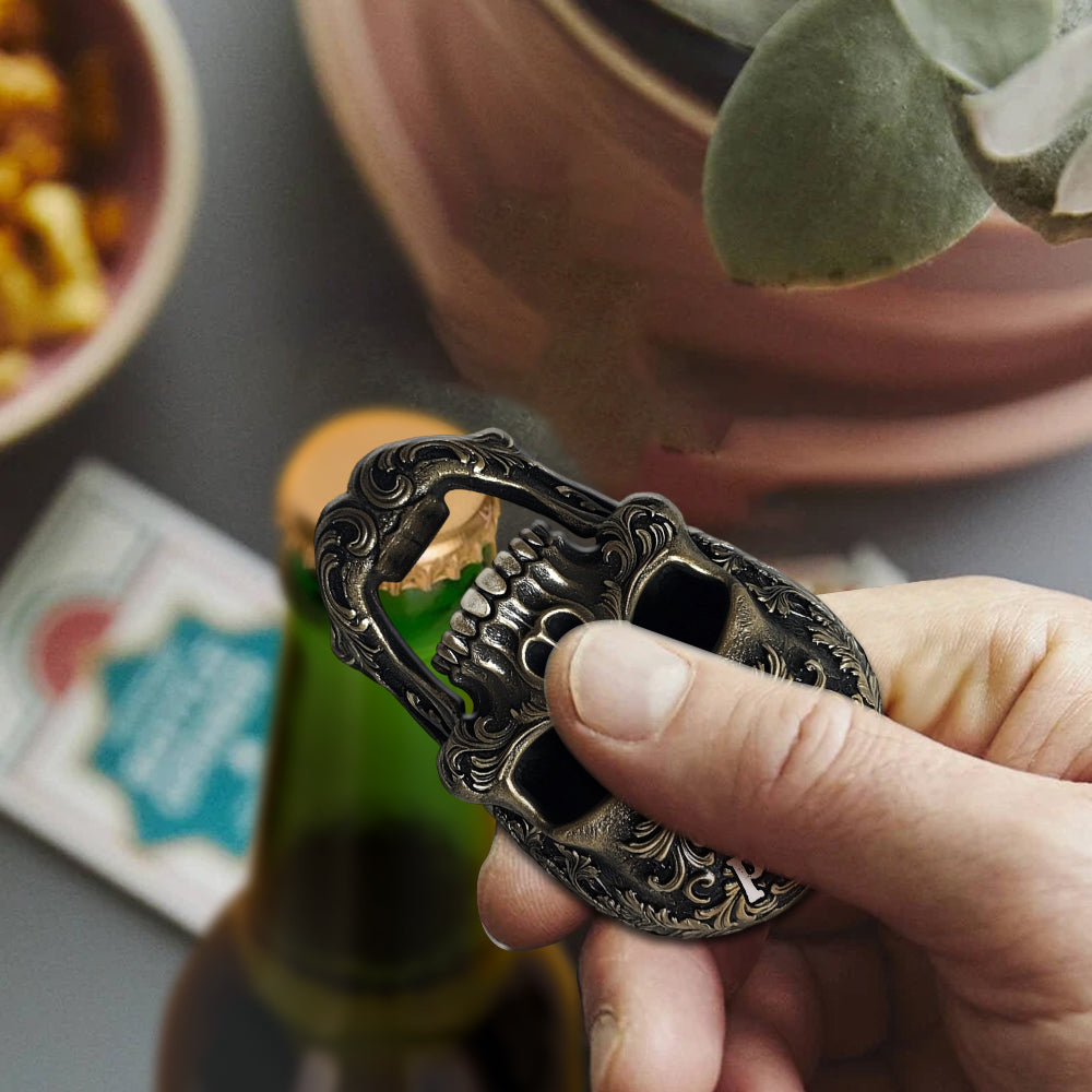 Ouvre-bouteille tête de mort stylée - Ouvre-bouteille de bière personnalisé 