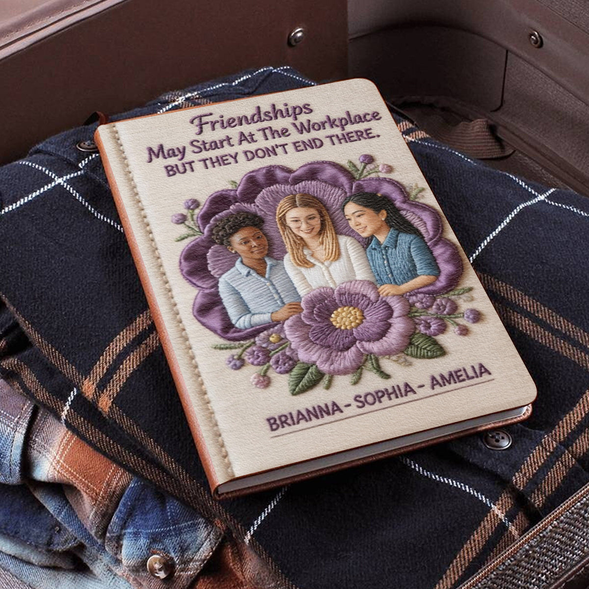 Custom From Photo, Flower - Personalized Colleague Leather Journal