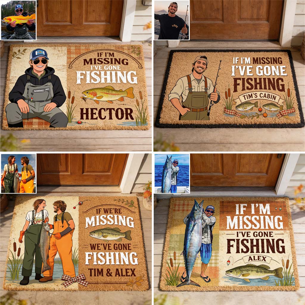 Si je manque, c'est que je suis parti - Tapis de porte/ Tapis personnalisé en forme de poisson