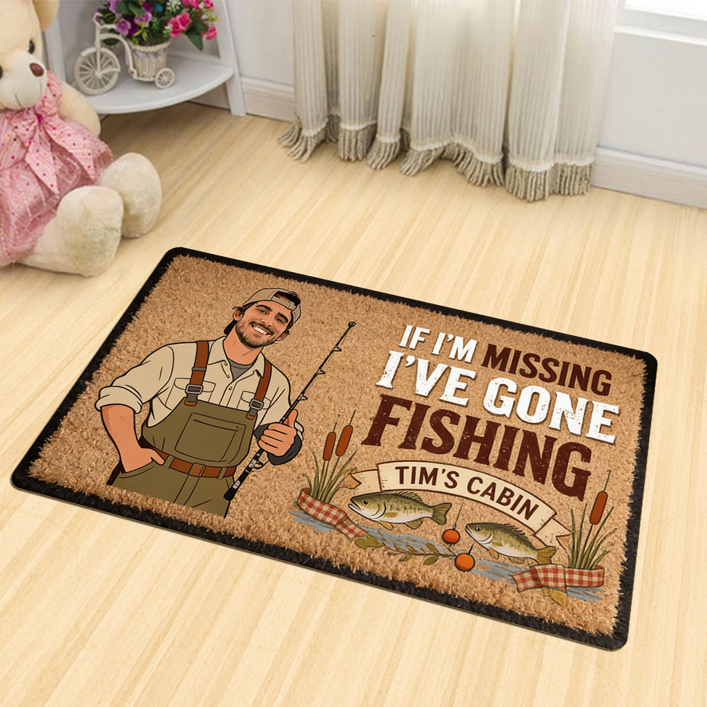 Si je manque, c'est que je suis parti - Tapis de porte/ Tapis personnalisé en forme de poisson