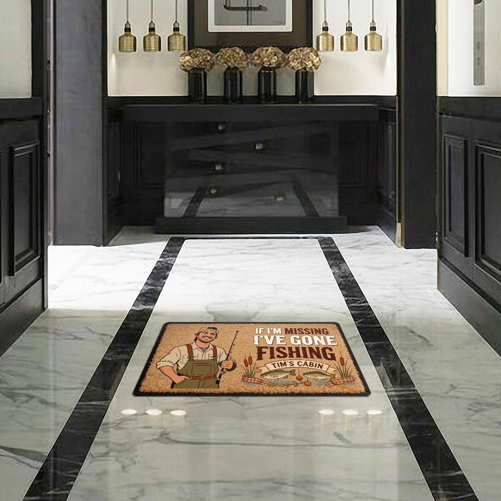 Si je manque, c'est que je suis parti - Tapis de porte/ Tapis personnalisé en forme de poisson