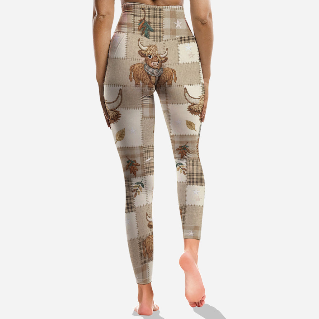 Vache mignonne - Sweat à capuche et legging personnalisés vache des Highlands