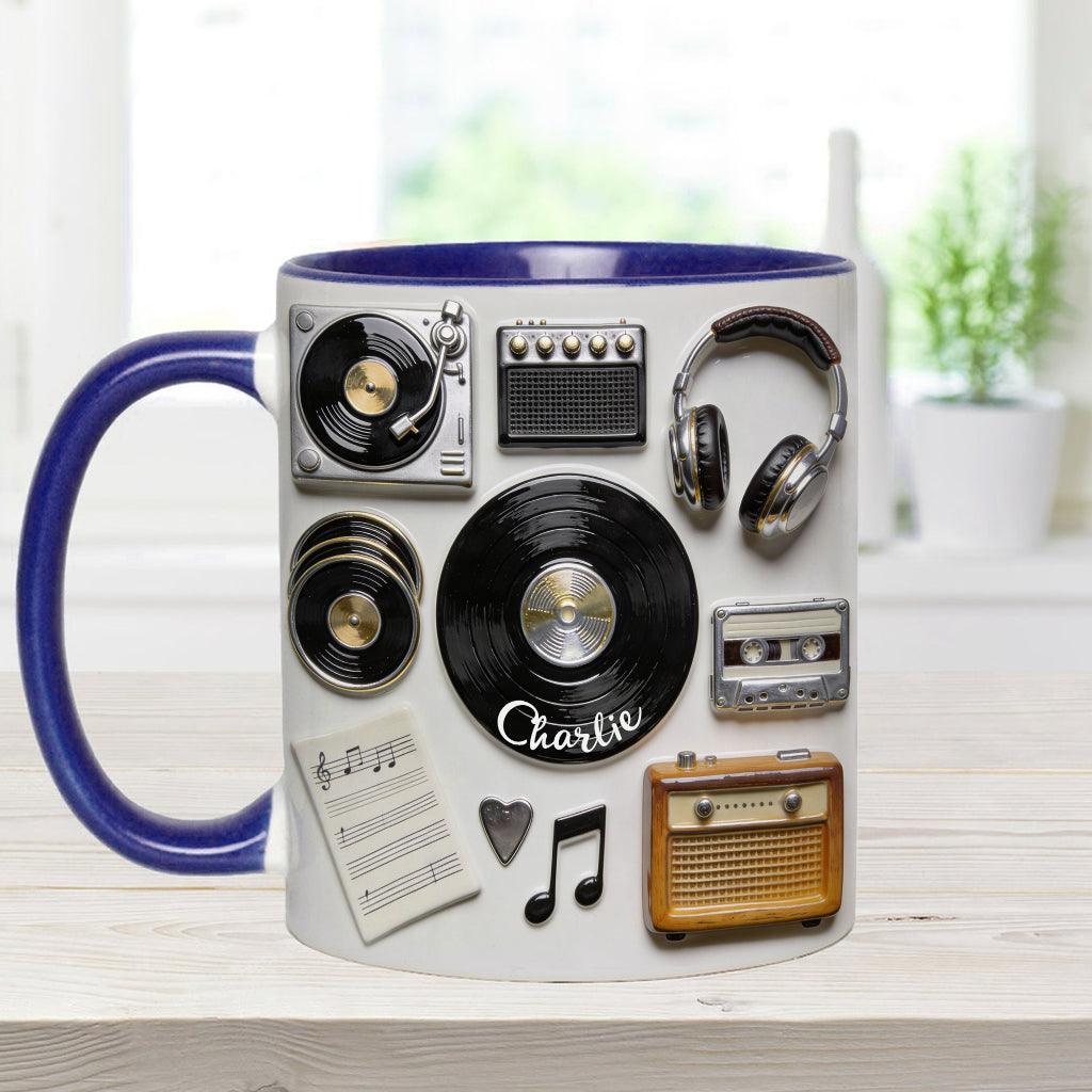 J'adore le vinyle - Mug et sous-verre personnalisés avec motif vinyle