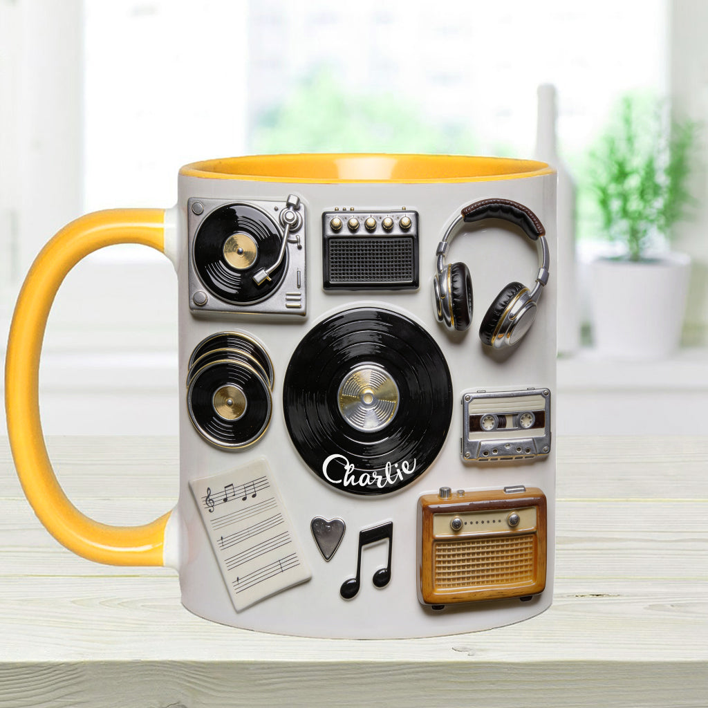 J'adore le vinyle - Mug et sous-verre personnalisés avec motif vinyle