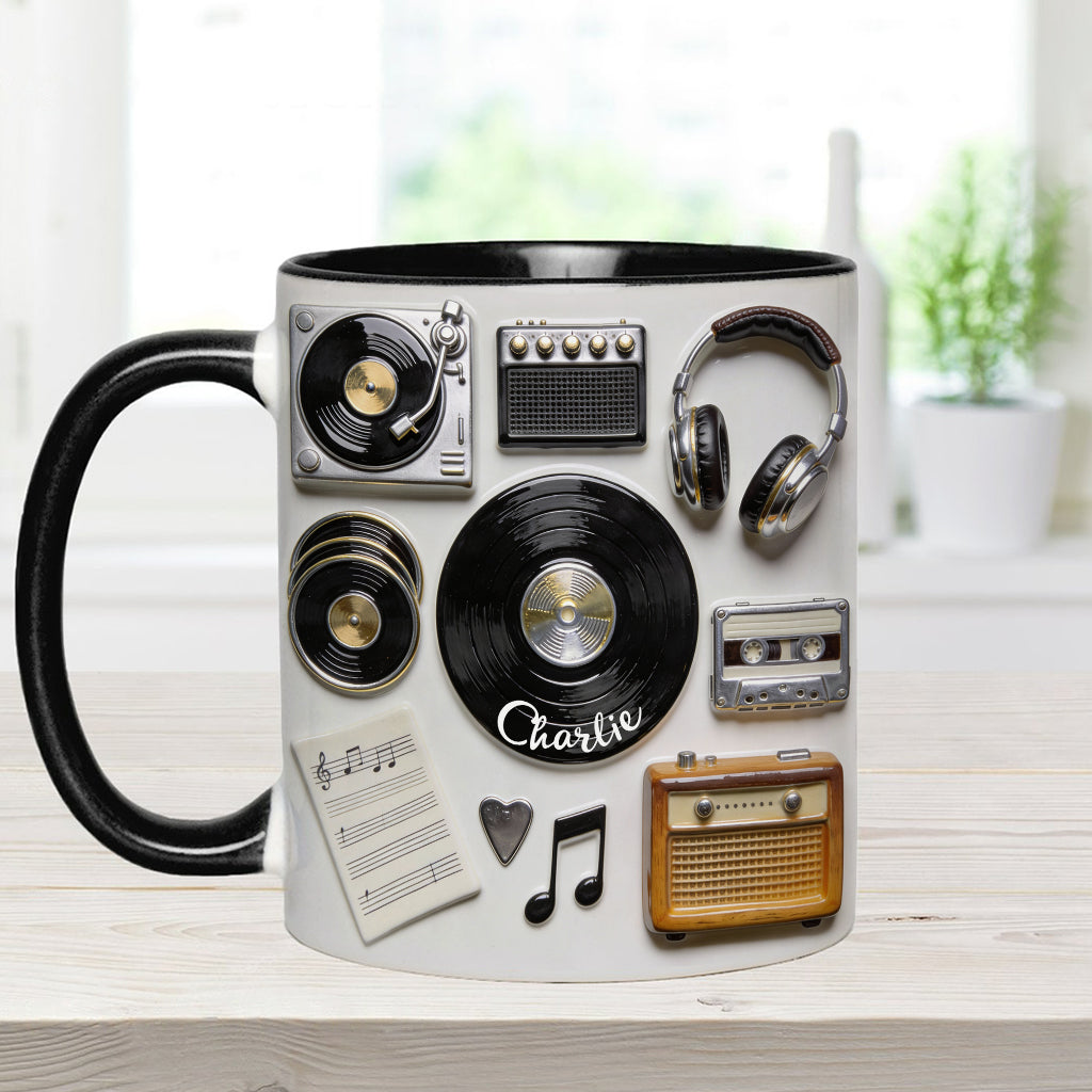 J'adore le vinyle - Mug et sous-verre personnalisés avec motif vinyle