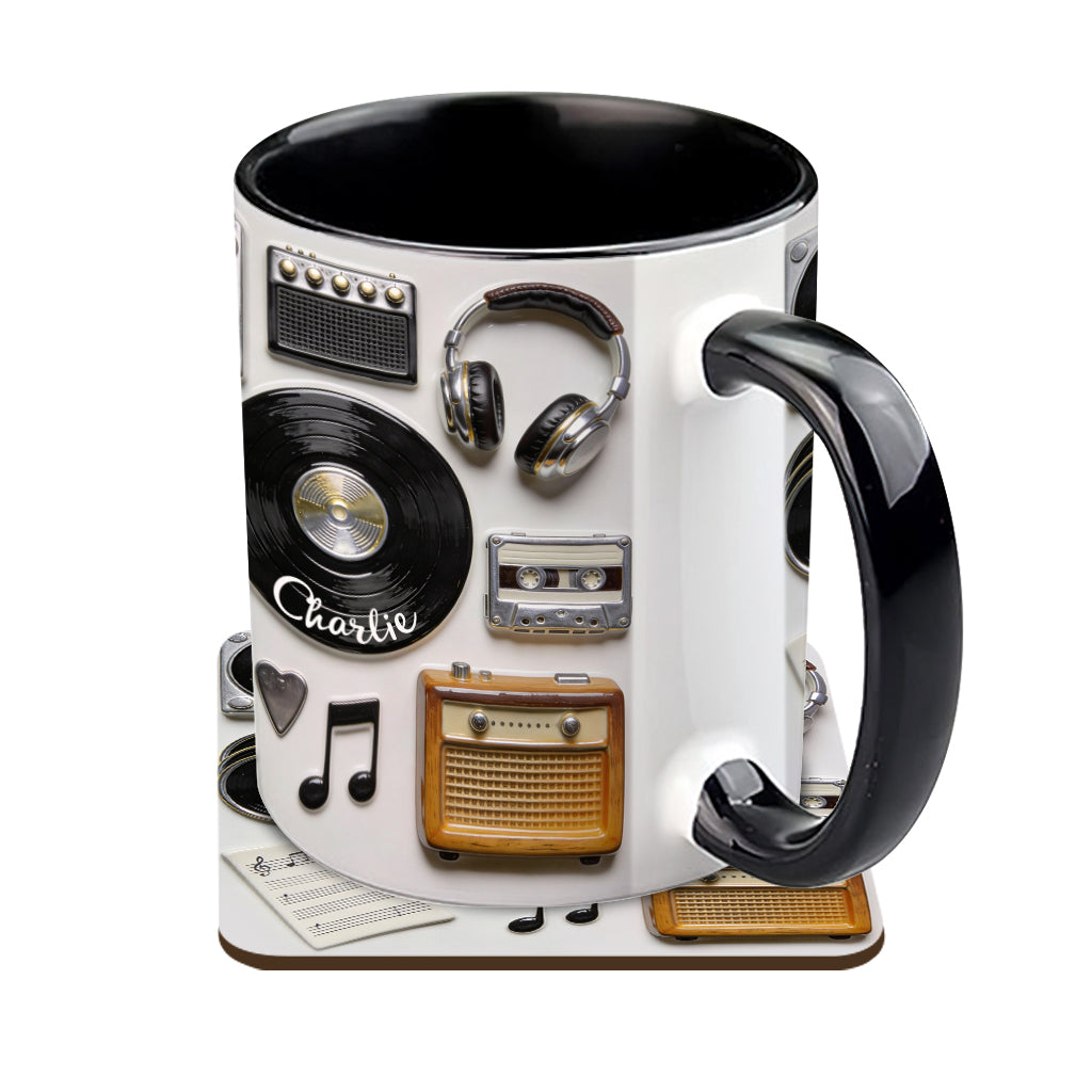 J'adore le vinyle - Mug et sous-verre personnalisés avec motif vinyle