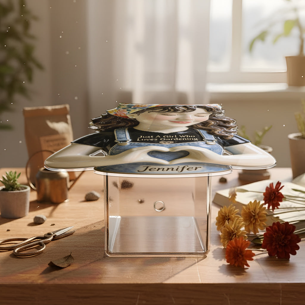 Just A Girl Who Loves Gardening - Personalized Gardening Acrylic Pot