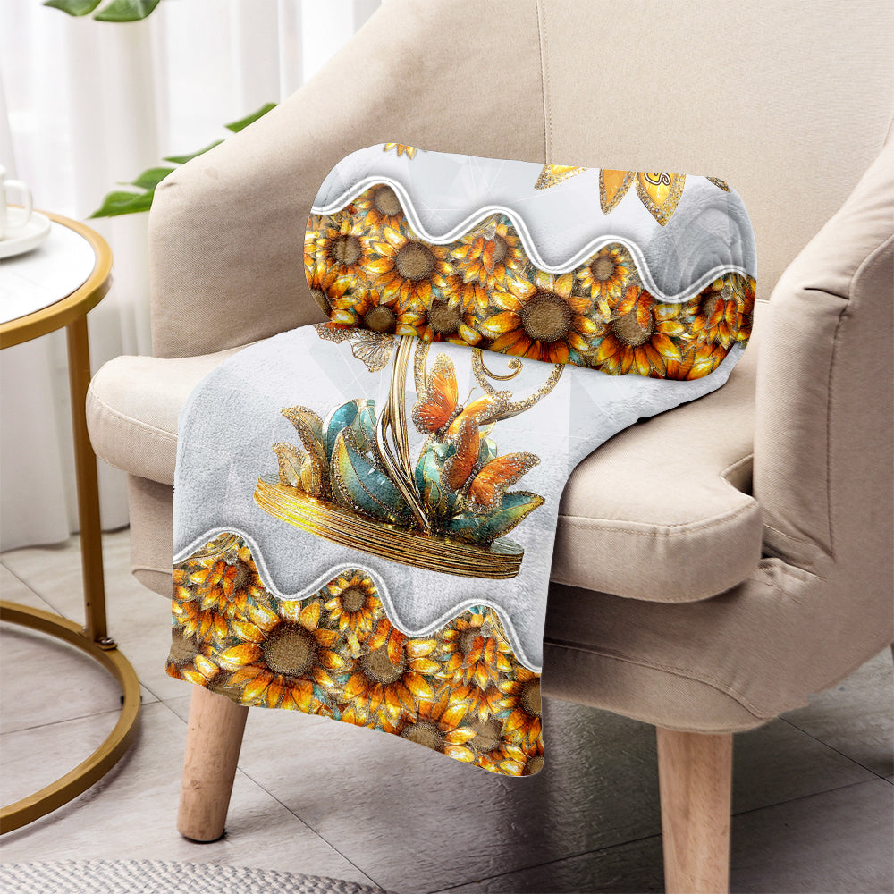 Beautiful Sunflower Gift For Mom, Grandma - Personalized Mother Blanket