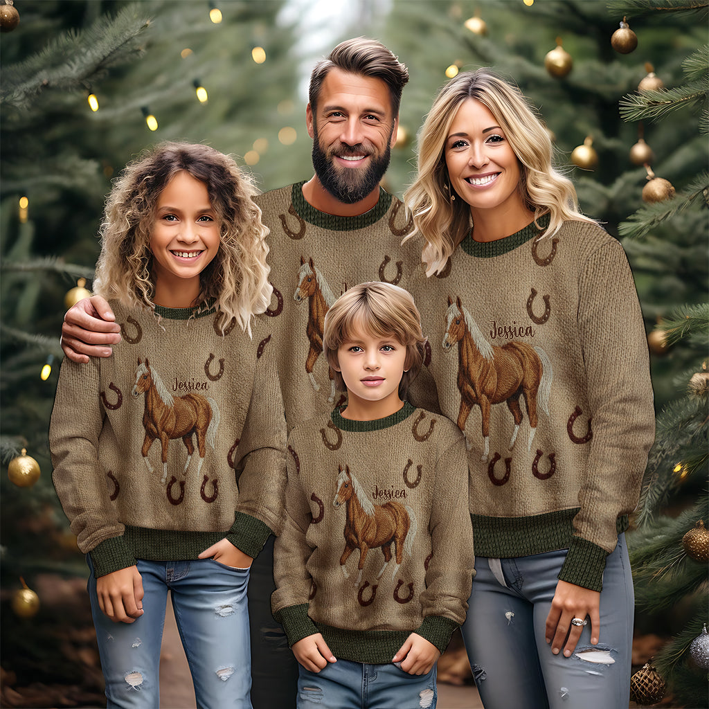 Amoureux des chevaux - Pull moche personnalisé à motif cheval