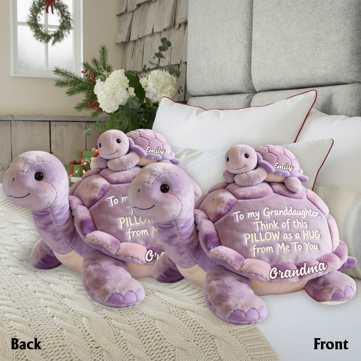 To my Granddaughter - Personalized Kid Faux Fur Shaped Pillow