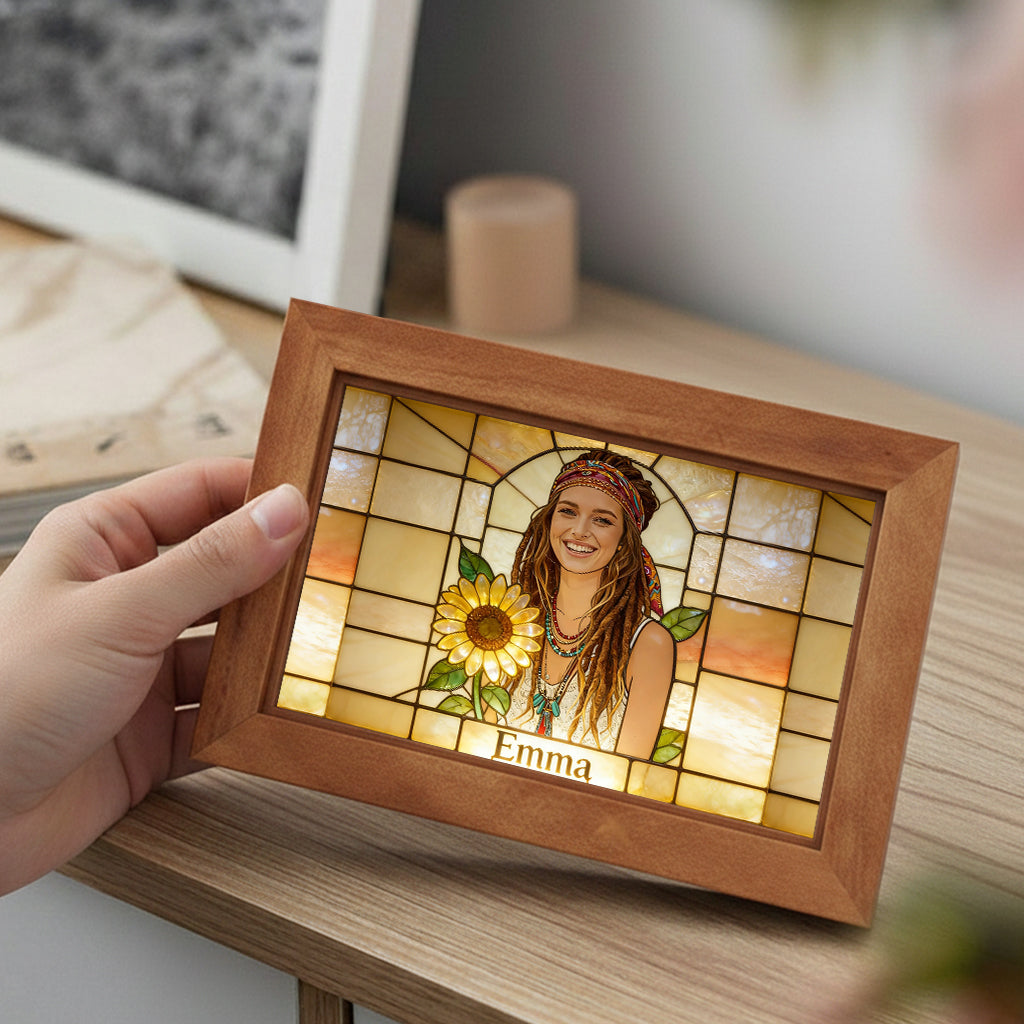 Fleur de naissance et prénom personnalisés - Coffret en bois personnalisé pour s'aimer soi-même