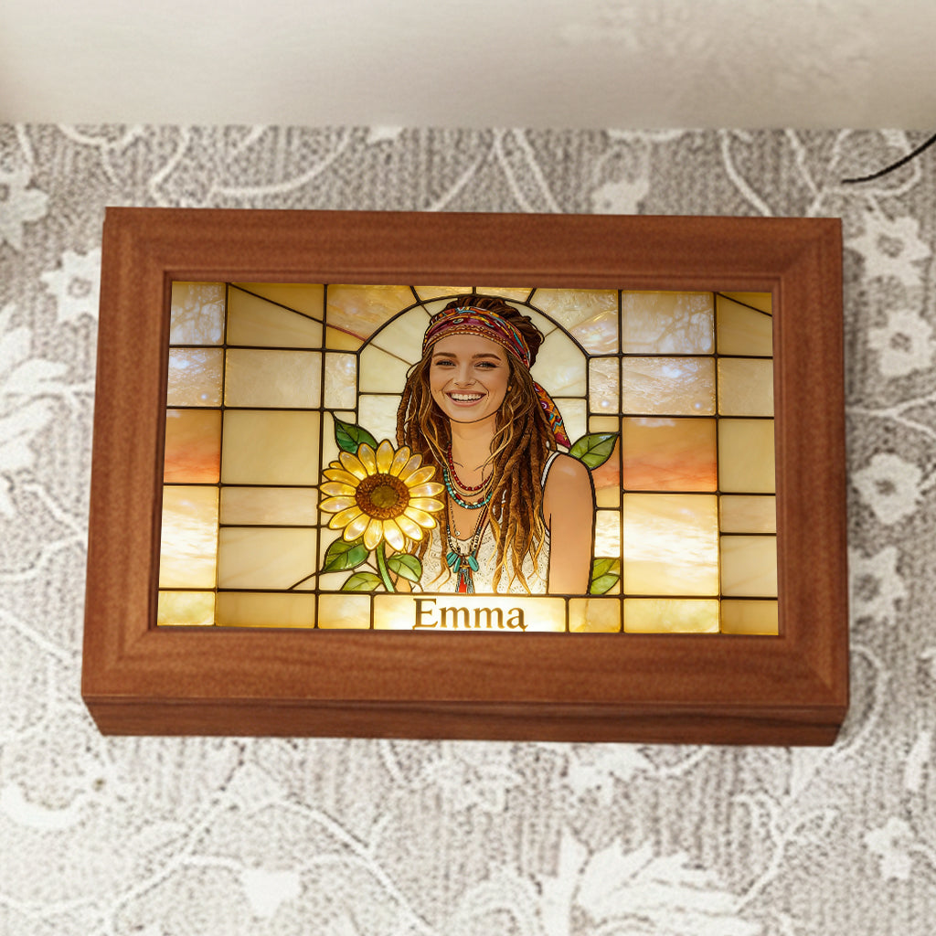 Fleur de naissance et prénom personnalisés - Coffret en bois personnalisé pour s'aimer soi-même