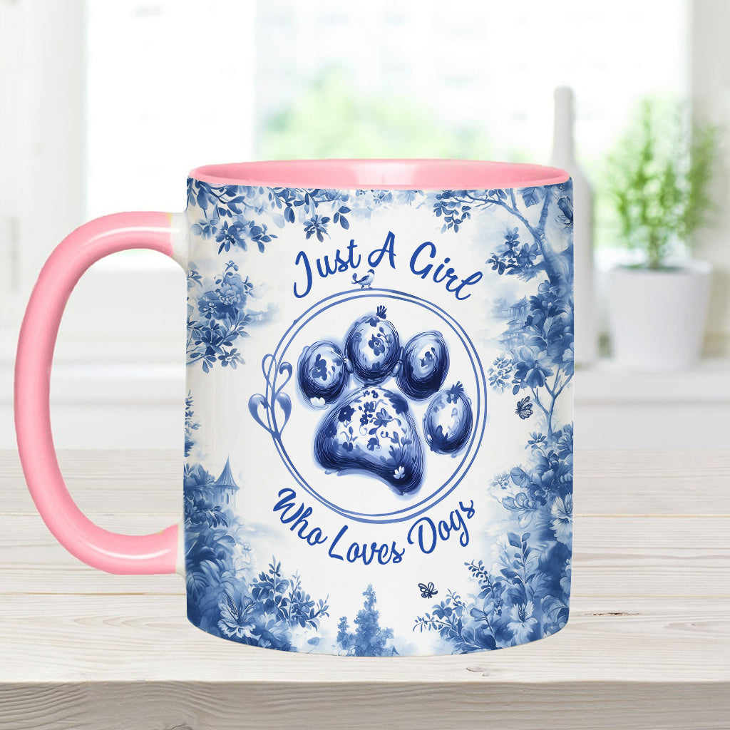 Just A Girl Who Loves Dogs - Personalized Dog Accent Mug