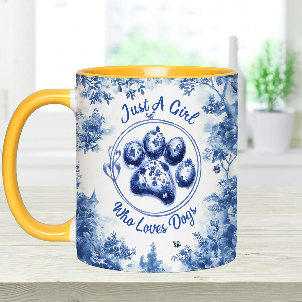 Just A Girl Who Loves Dogs - Personalized Dog Accent Mug
