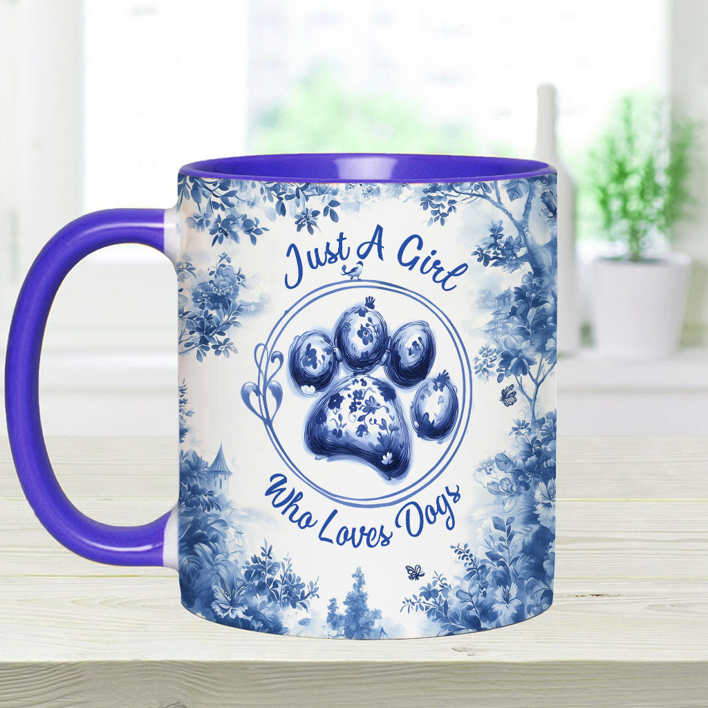 Just A Girl Who Loves Dogs - Personalized Dog Accent Mug