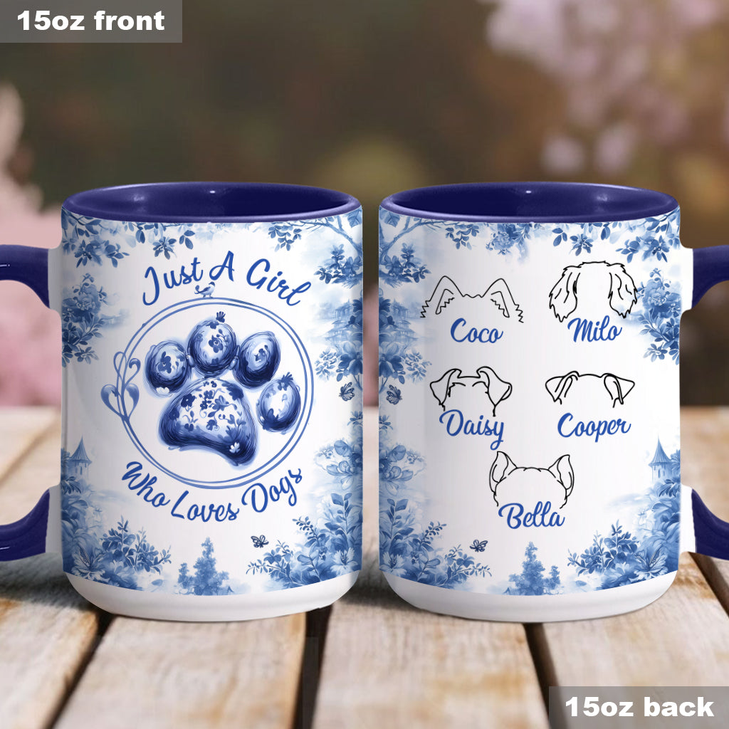 Just A Girl Who Loves Dogs - Personalized Dog Accent Mug