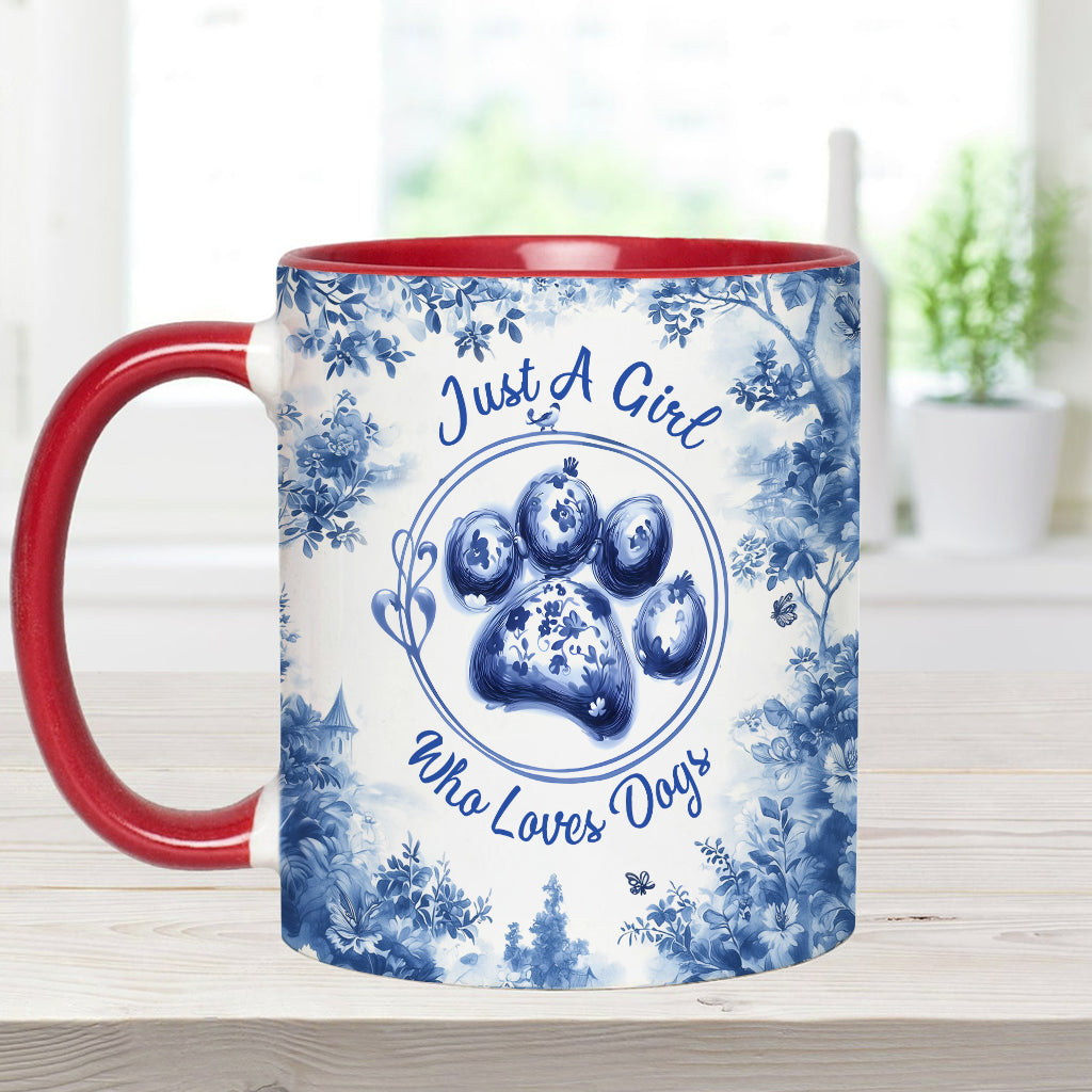 Just A Girl Who Loves Dogs - Personalized Dog Accent Mug