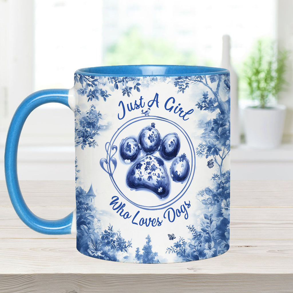 Just A Girl Who Loves Dogs - Personalized Dog Accent Mug