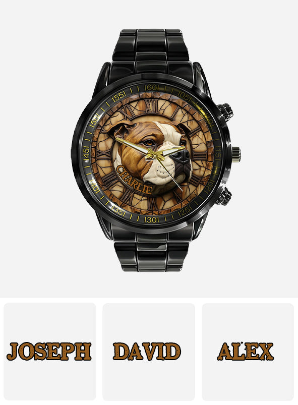 Brave American Staffordshire Terrier - Personalized Dog Hand Watch