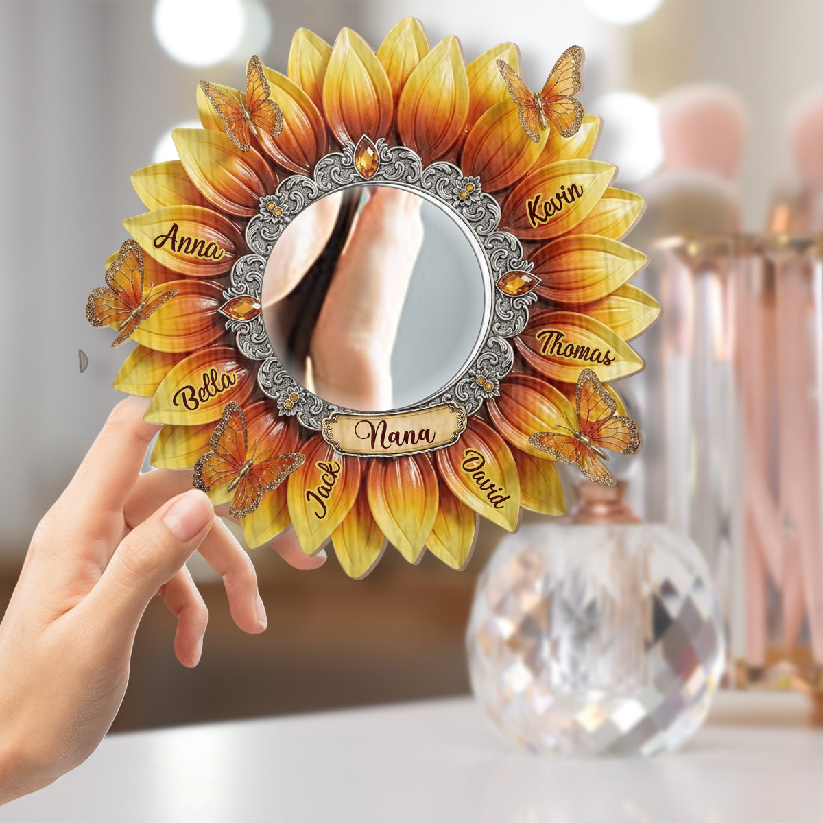 Meilleure grand-mère du monde - Miroir mural personnalisé pour grand-mère