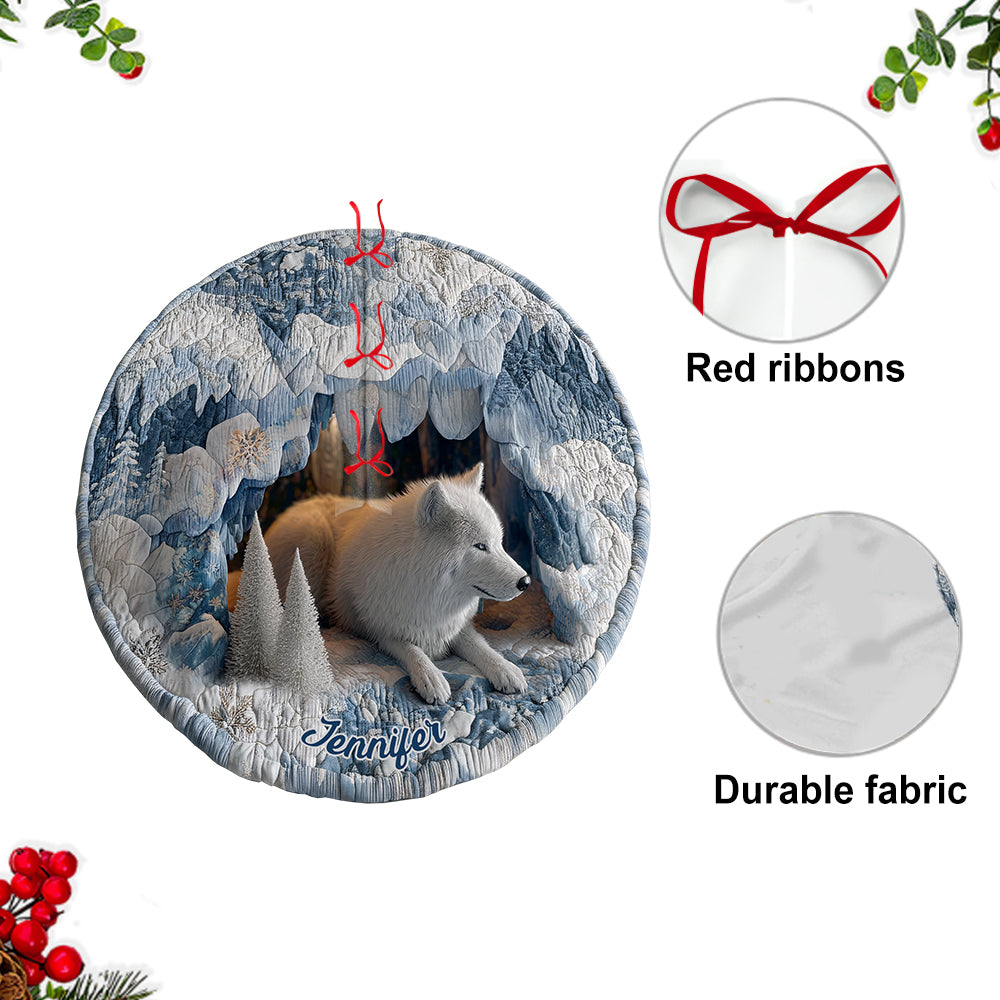 Jupe de sapin personnalisée en forme de loup - Winter Wolf