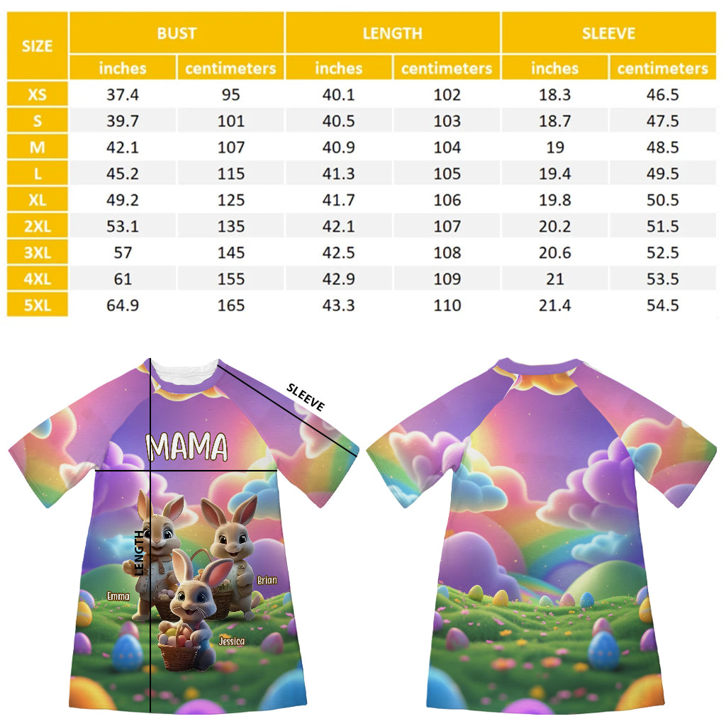 Grand-mère Pâques - Robe T-shirt de nuit personnalisée pour le jour de Pâques