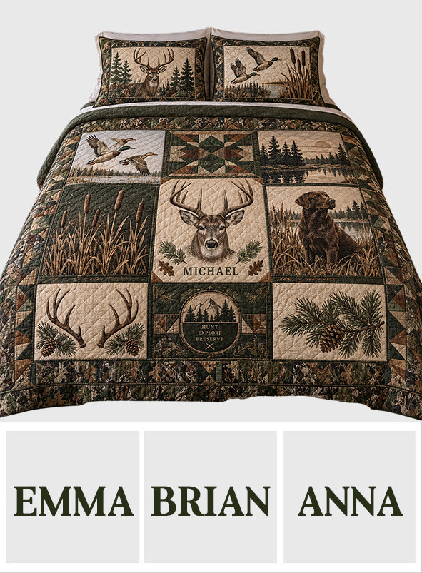 Love Hunting - Personalized Hunting Quilt Set
