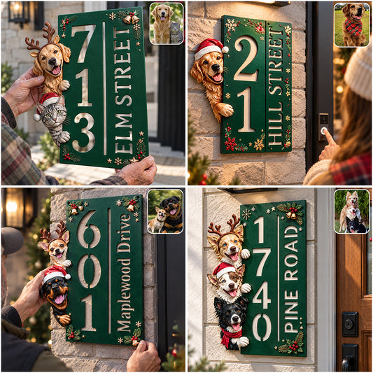 Merry Pawmas - Personalized Dog 3D Printed Cut Metal Sign