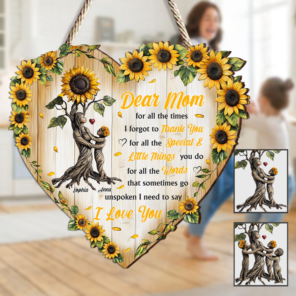 To My Mom - Personalized Mother Custom Shaped Wood Sign