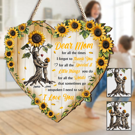 To My Mom - Personalized Mother Custom Shaped Wood Sign
