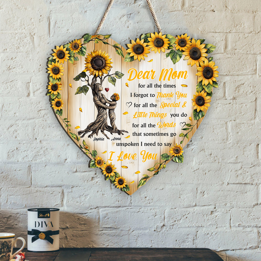 To My Mom - Personalized Mother Custom Shaped Wood Sign