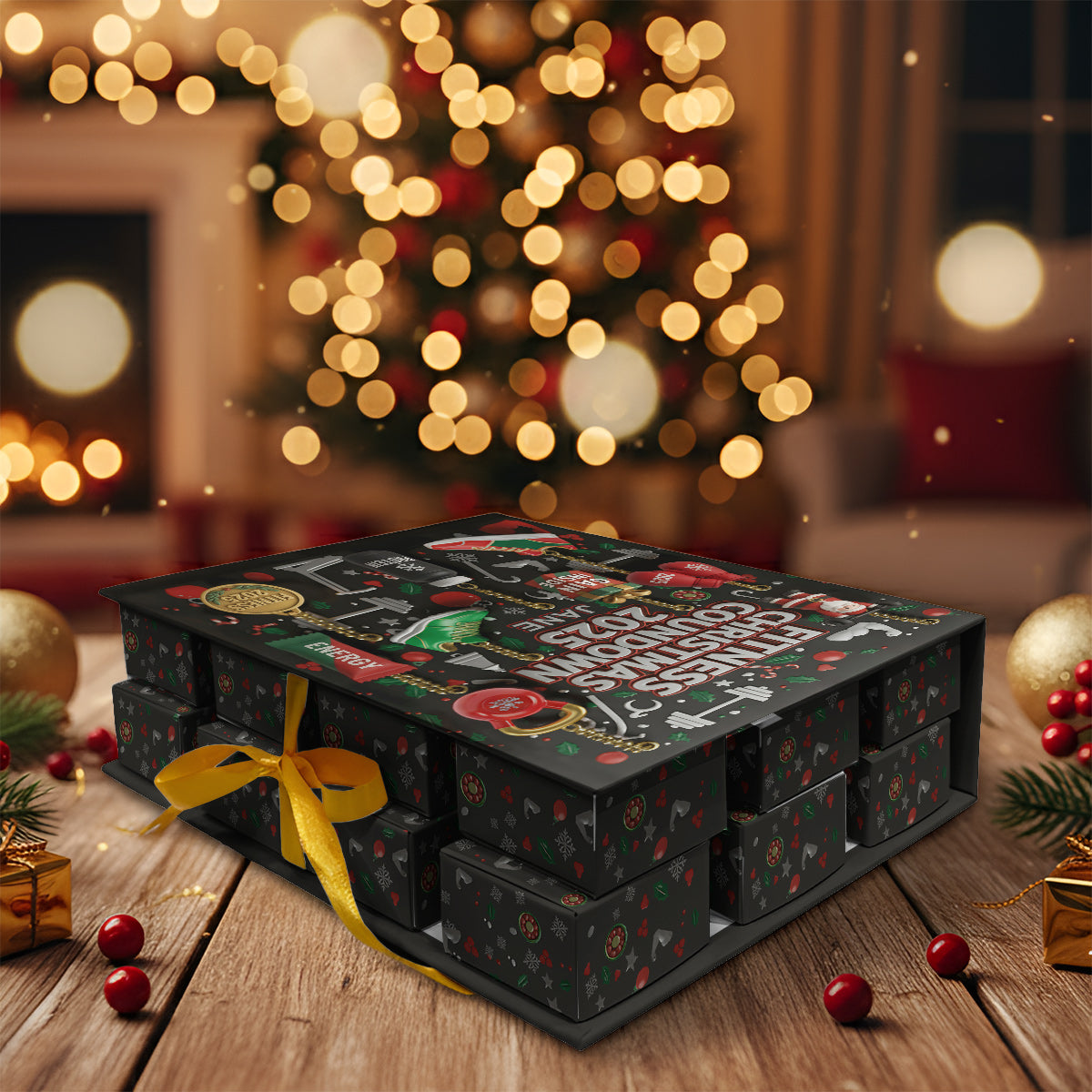 Pas de douleur, pas de gain - Calendrier de l'Avent pliable et personnalisé avec décorations