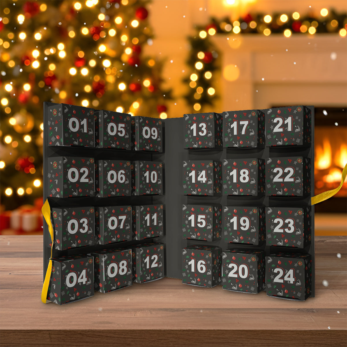 Pas de douleur, pas de gain - Calendrier de l'Avent pliable et personnalisé avec décorations
