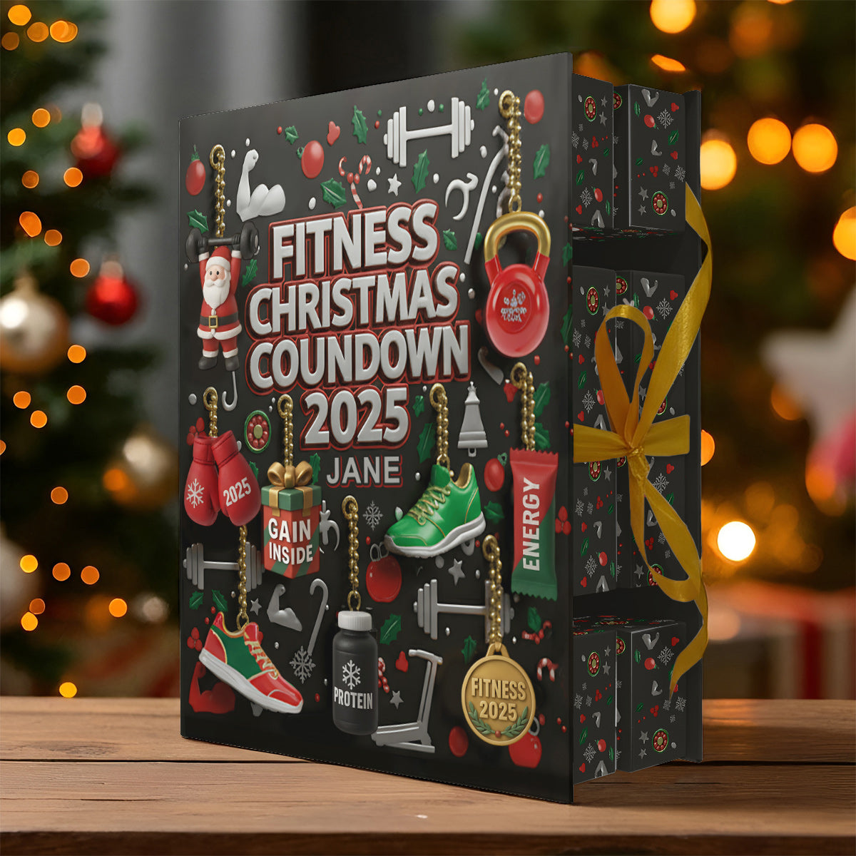 Pas de douleur, pas de gain - Calendrier de l'Avent pliable et personnalisé avec décorations