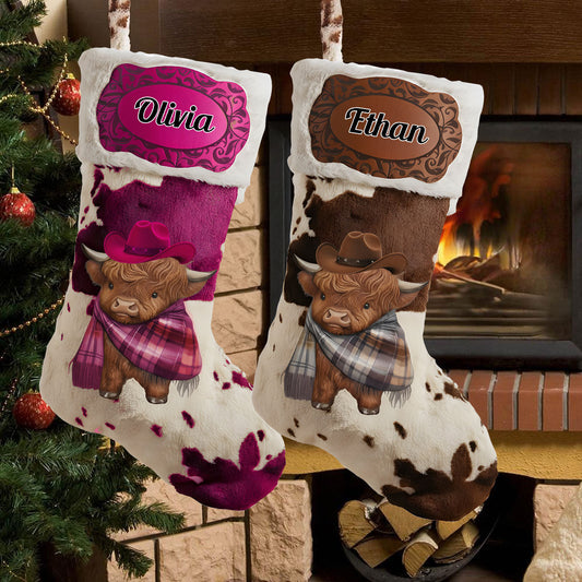 Howdy Christmas - Personalized Cowboy/Cowgirl Shaped Christmas Stocking