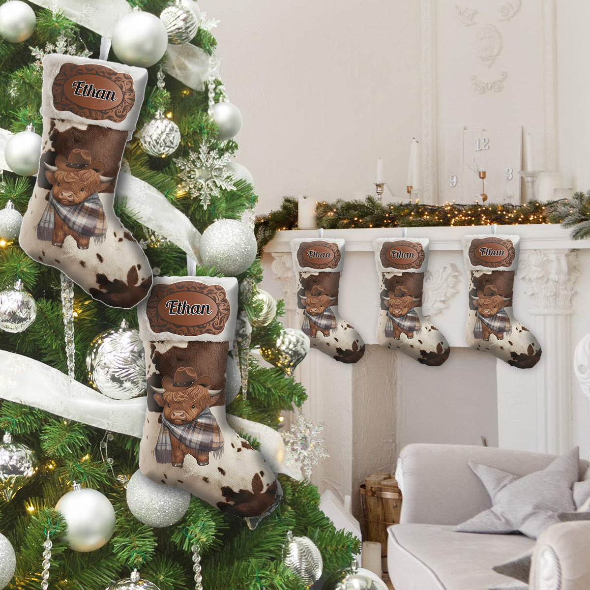 Howdy Christmas - Personalized Cowboy/Cowgirl Shaped Christmas Stocking