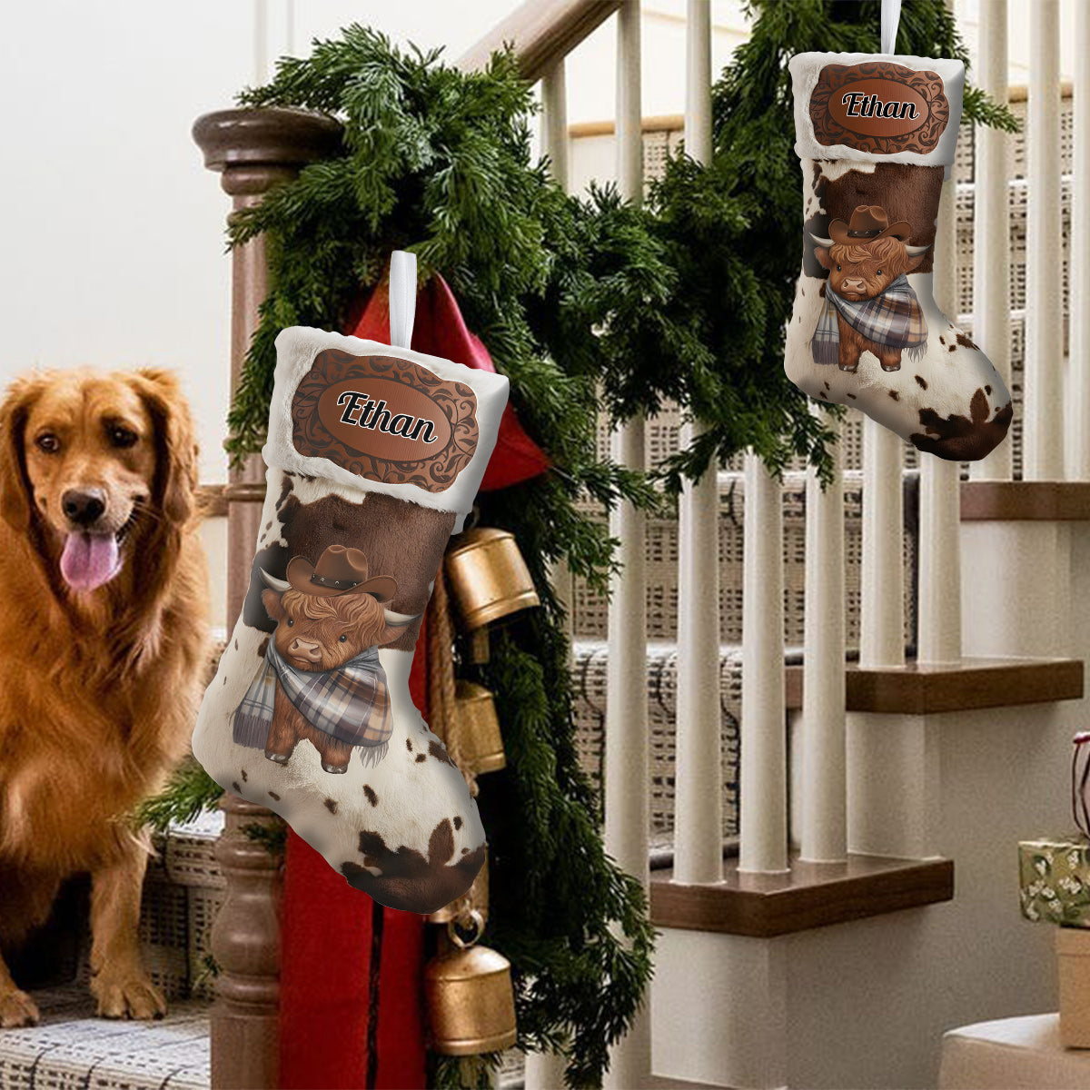 Howdy Christmas - Personalized Cowboy/Cowgirl Shaped Christmas Stocking