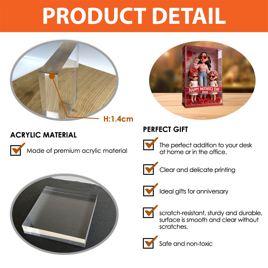 Custom Gift For Her, Birth Month Flower, Mother's Day Gift - Personalized Mother Custom Shaped Acrylic Plaque