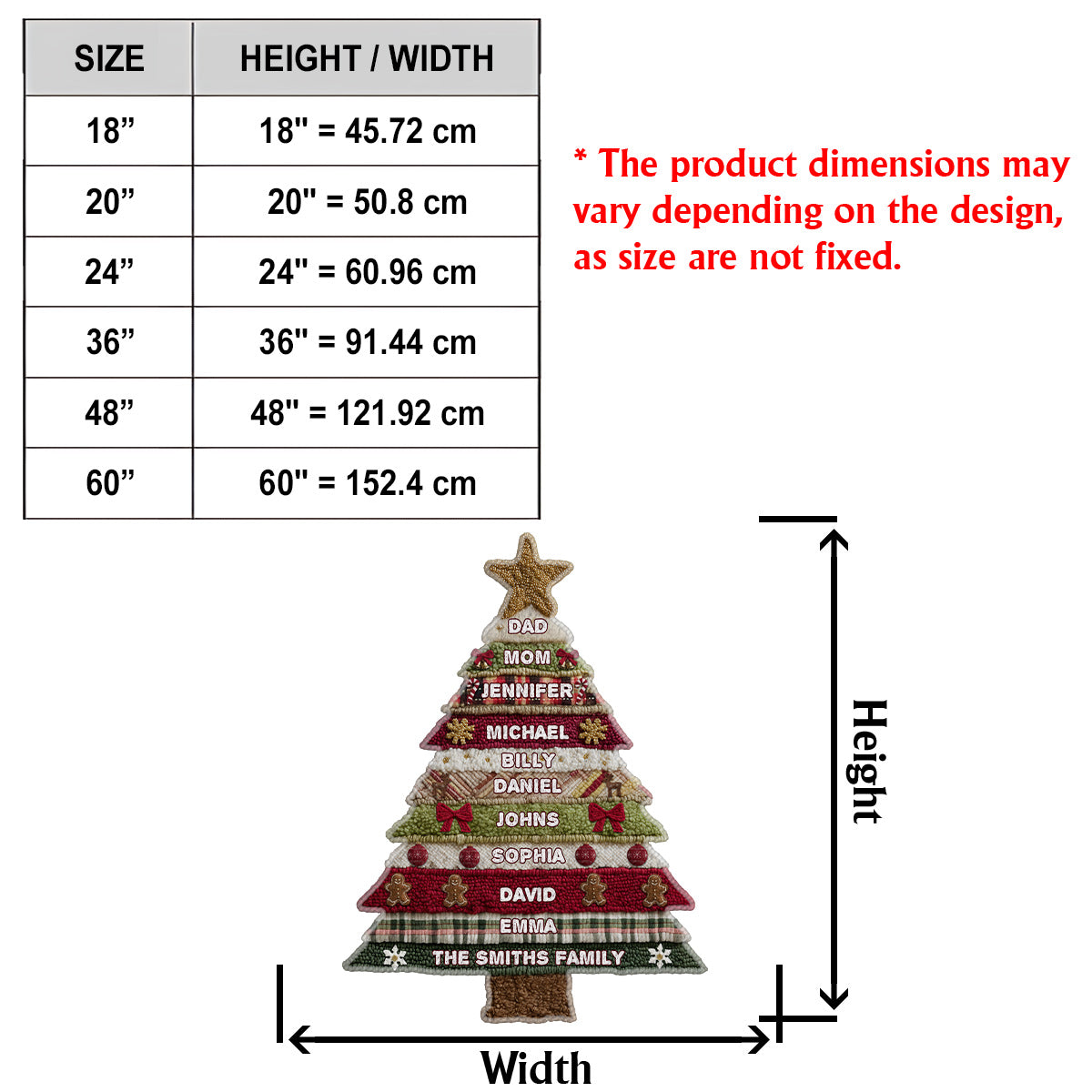 Joyeux Noël - Tapis touffeté antidérapant personnalisé pour toute la famille
