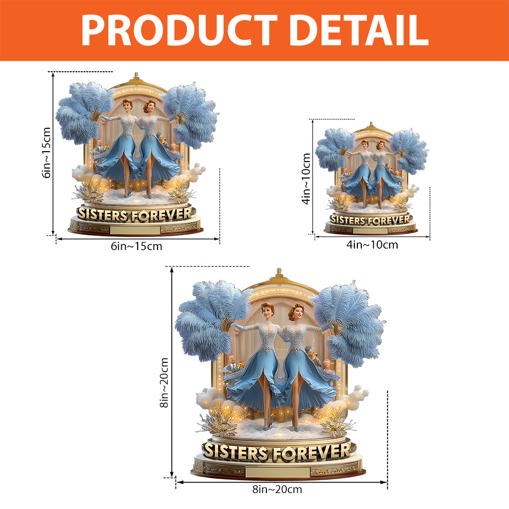 Sœurs pour toujours - Plaque acrylique personnalisée en forme de fratrie