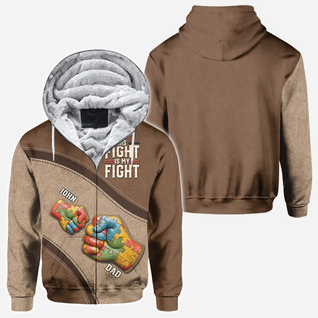 Son combat est mon combat - T-shirt personnalisé de sensibilisation à l'autisme