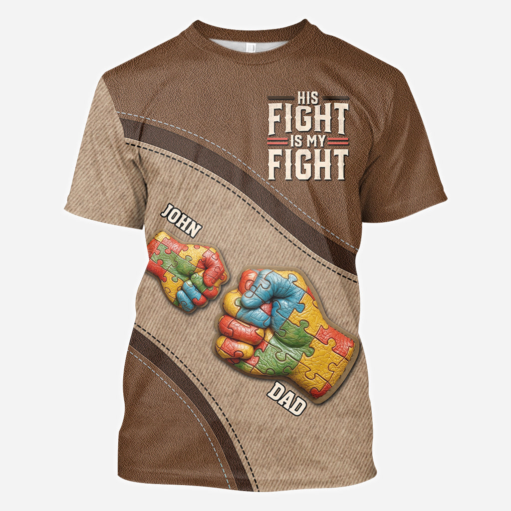 Son combat est mon combat - T-shirt personnalisé de sensibilisation à l'autisme