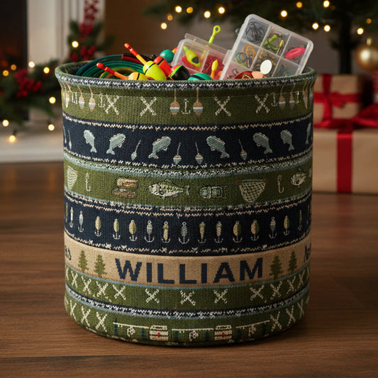 Accro à la pêche - Panier de rangement de pêche personnalisé