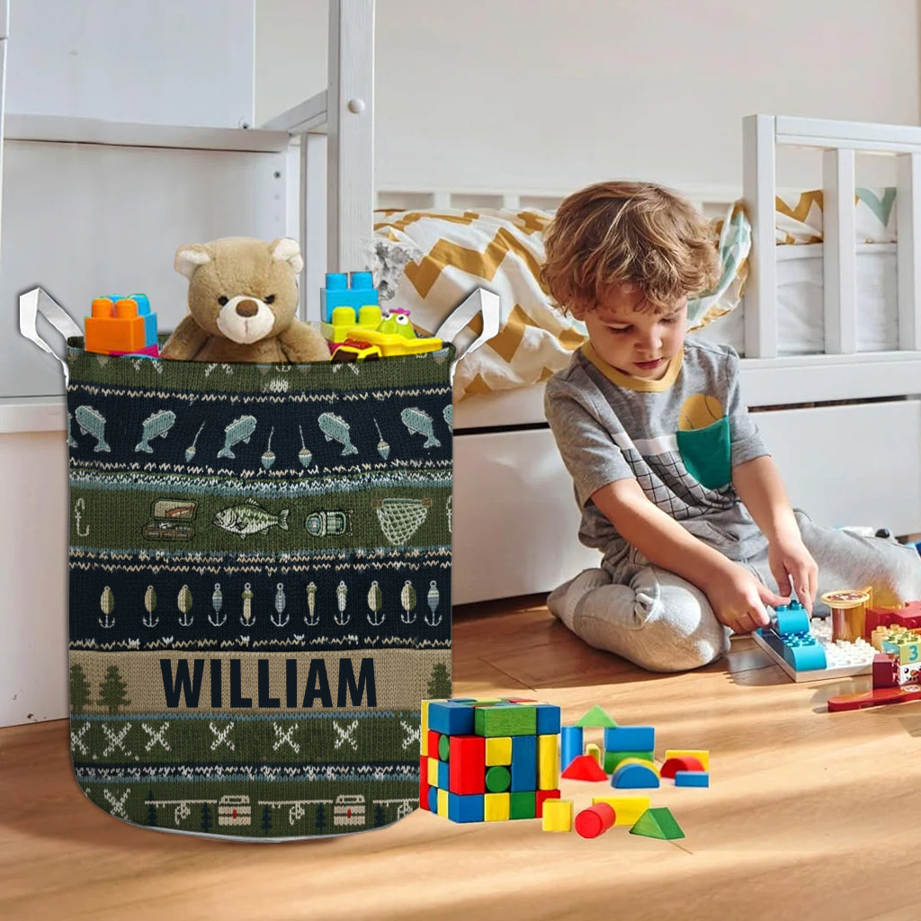 Accro à la pêche - Panier de rangement de pêche personnalisé